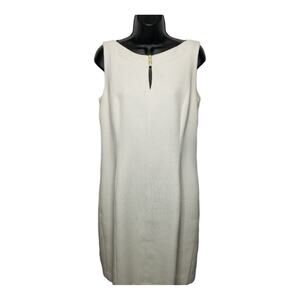Chelsea Rose Dress Sleeveless Shift Ivory White Gold
